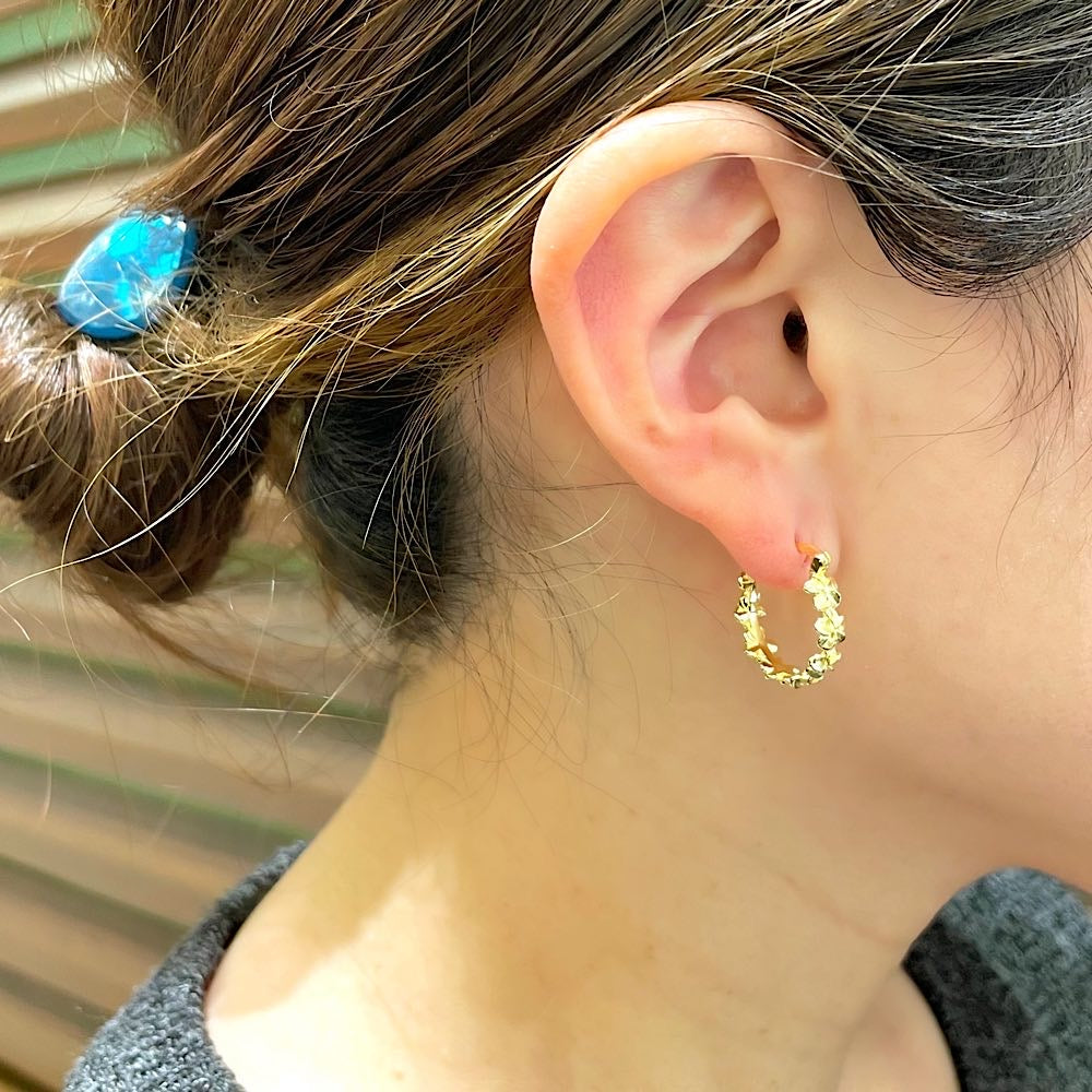 ハワイアンジュエリー プルメリアフープピアス