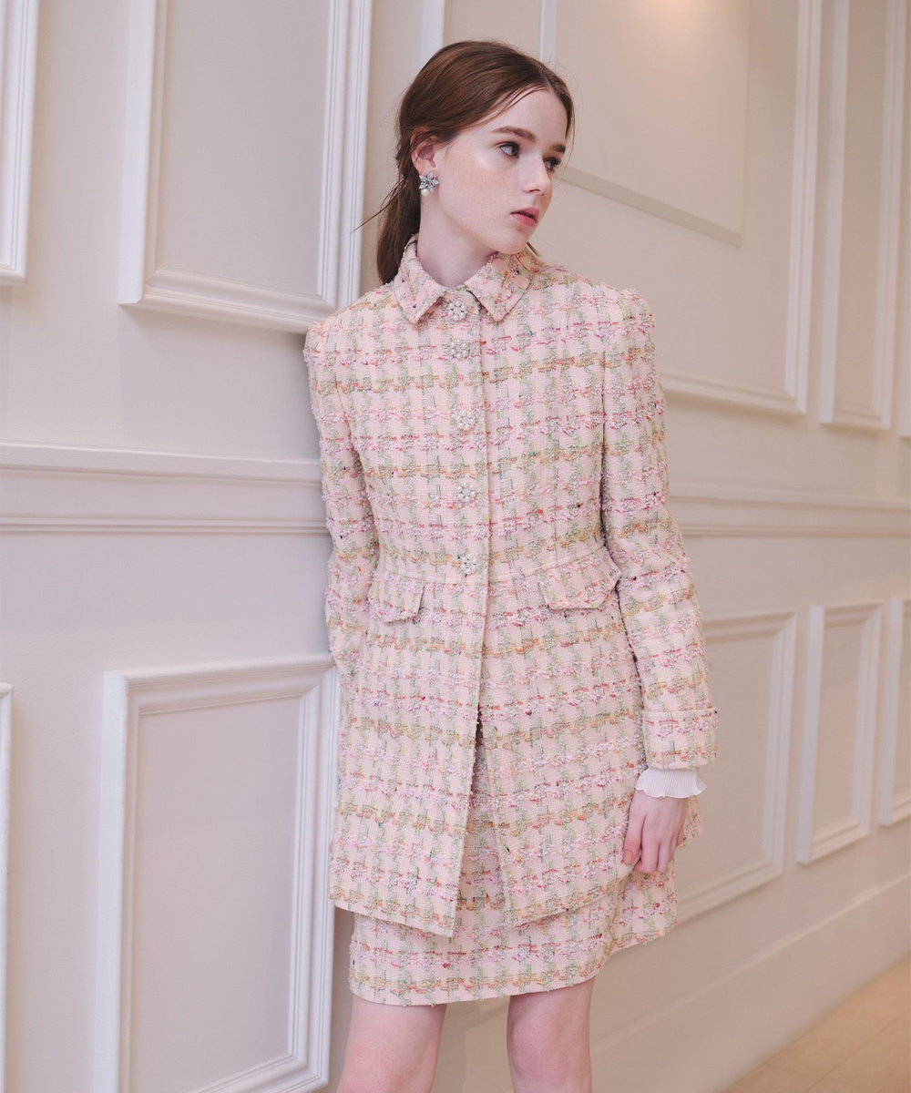 LOULOU WILLOUGHBY】LINTONツイードロングジャケット|allureville