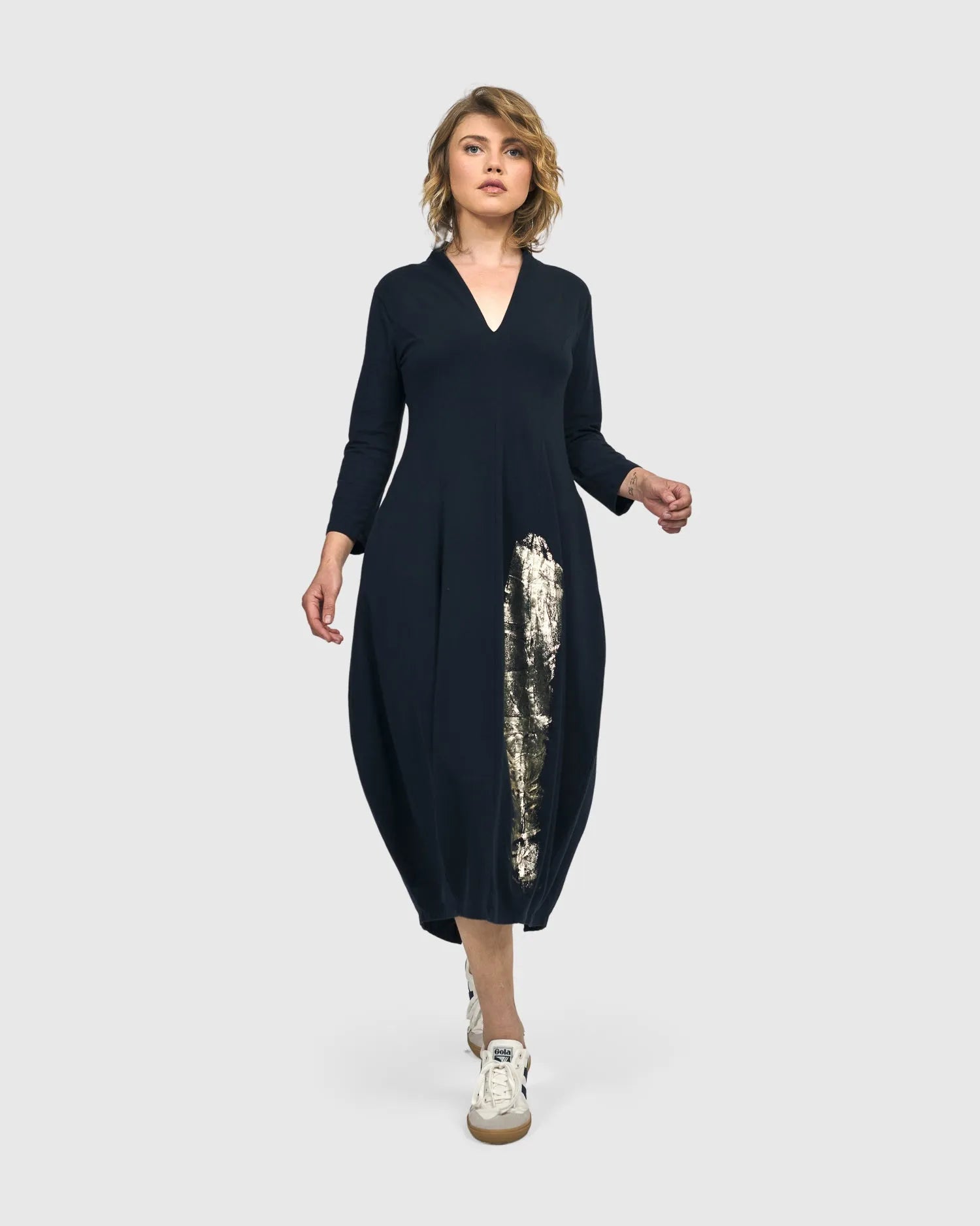 Laurel Cocoon Dress, Navy – Alembika U.S.