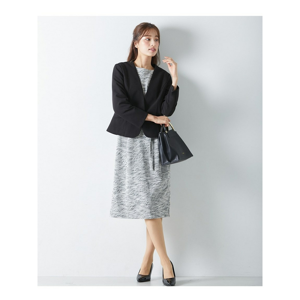 入学式・卒業式・フォーマル】ノーカラージャケット＋カットツイード調