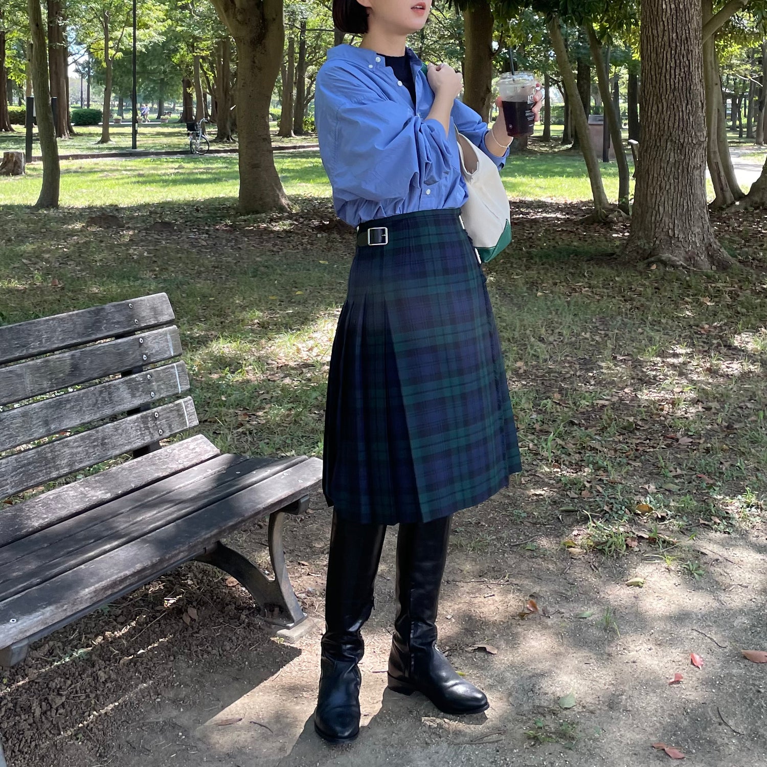 20％OFF】O'neil of Dublin キルトスカート ダブルベルト ブラック