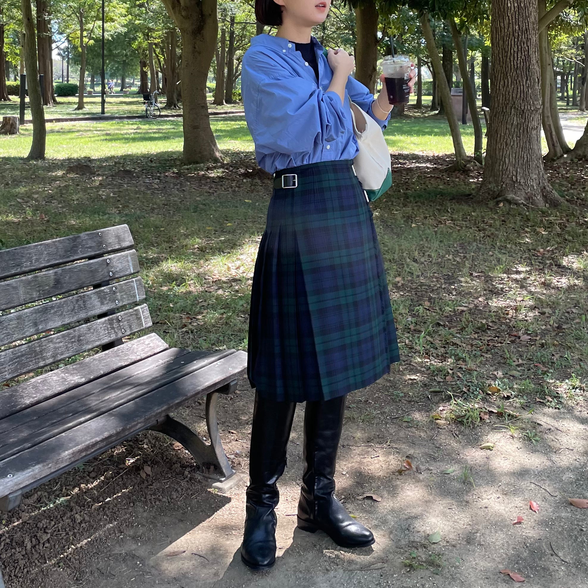 20％OFF】O'neil of Dublin キルトスカート ダブルベルト ブラック