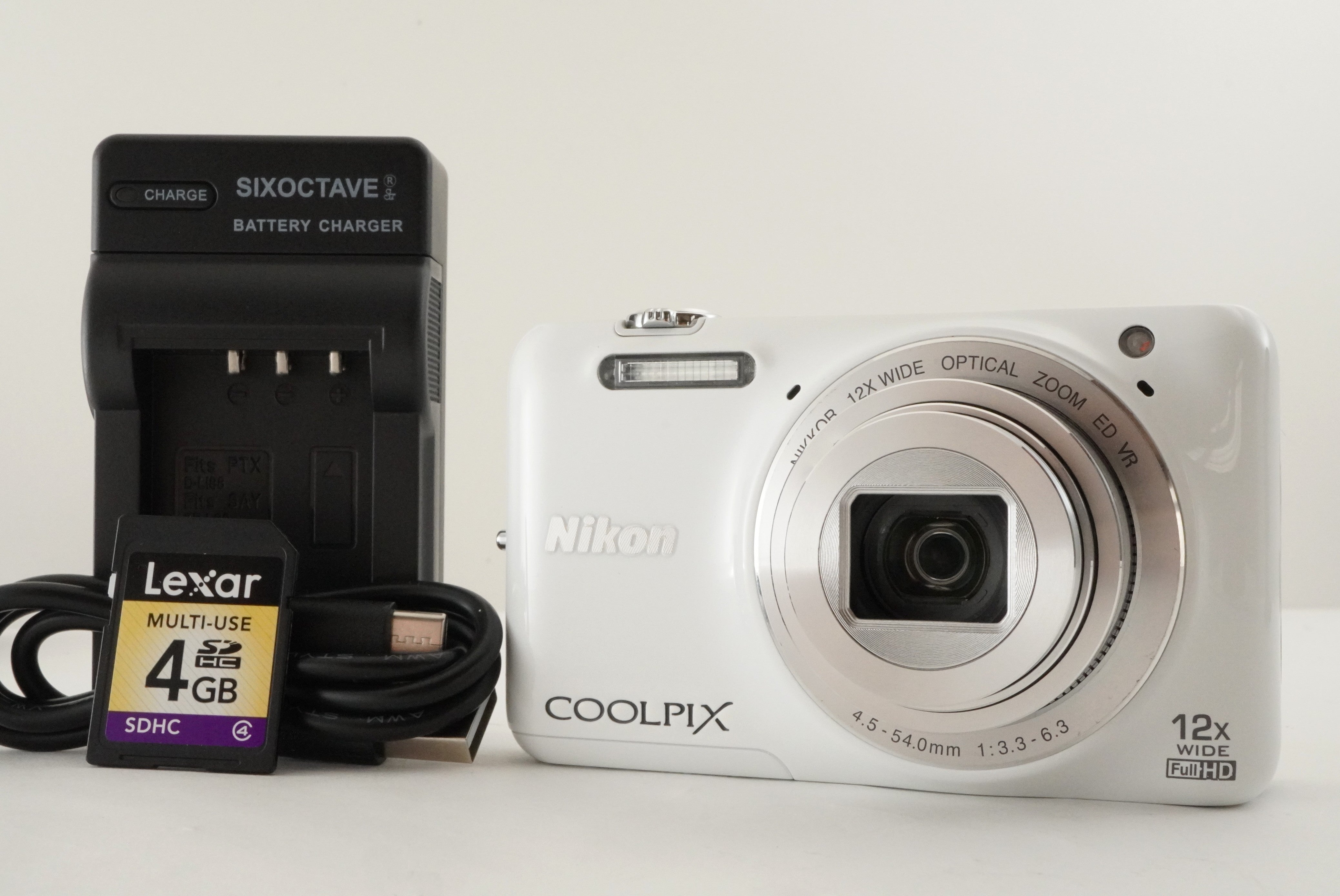 Nikon COOLPIX S6600 White With 4GB SDHC Card Digital Camera from