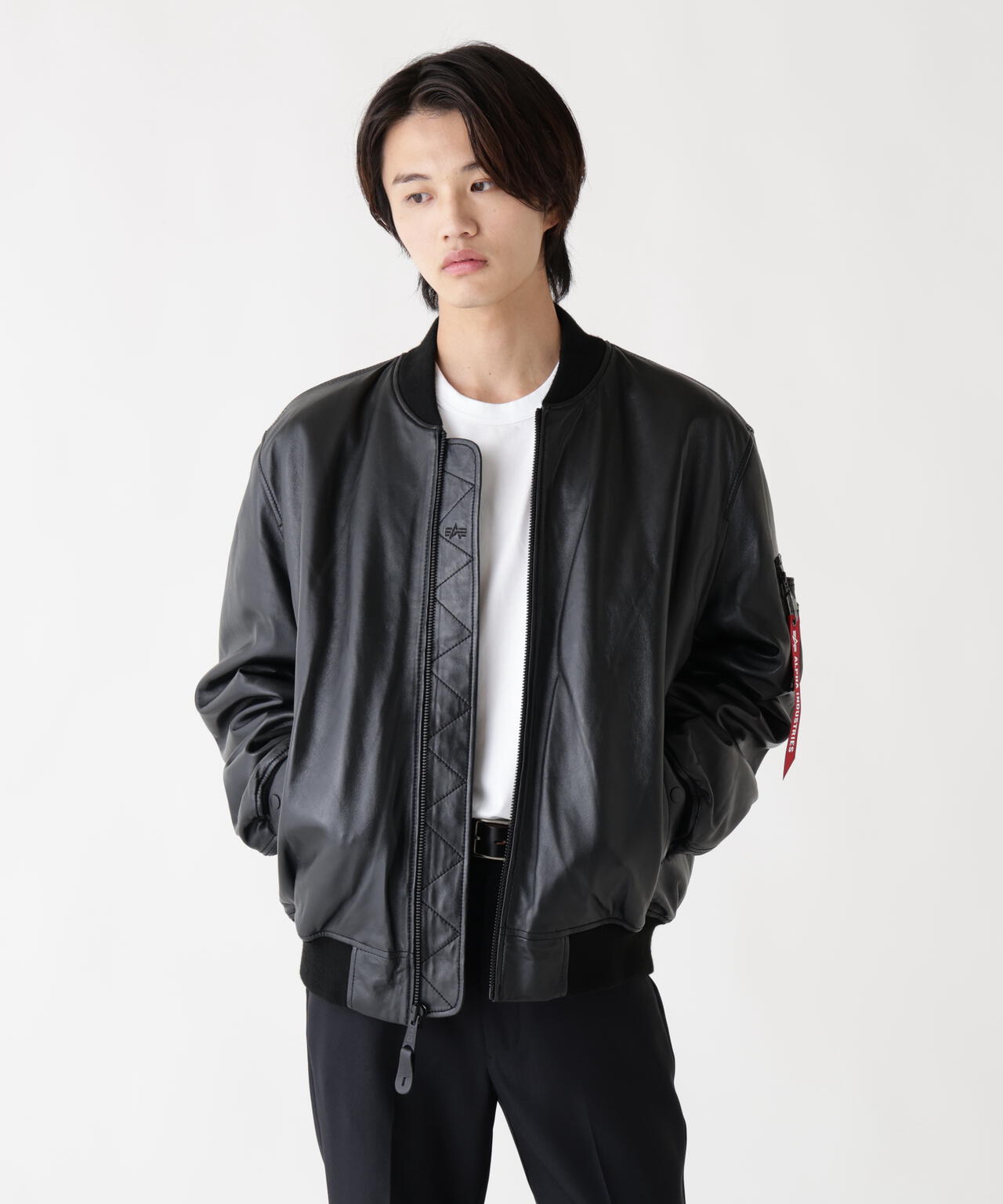 LEATHER MA-1 FLIGHT JACKET ｜アルファ インダストリーズ