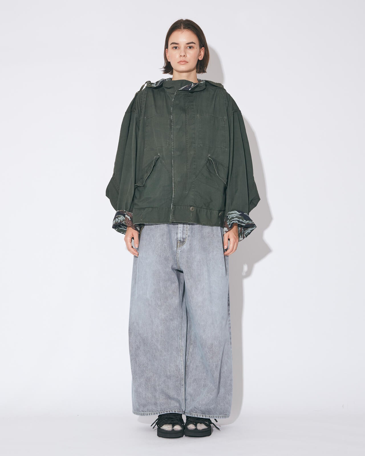 beautiful people × Alpha｜double-end camouflage field jacket