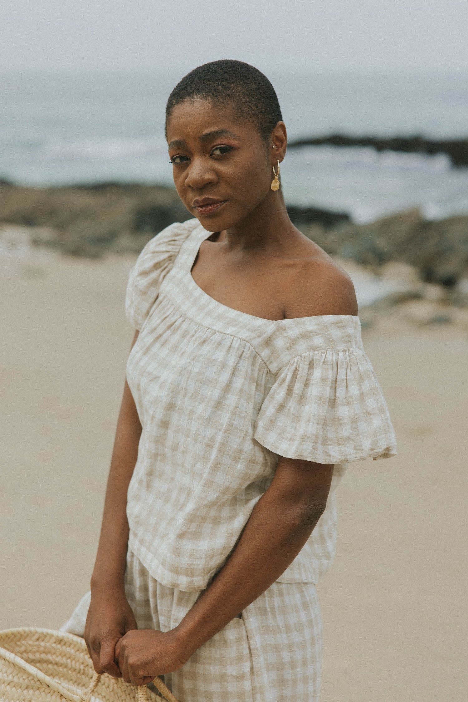 Meadow Top in Gingham | Flutter Sleeve Top – Altair The Label