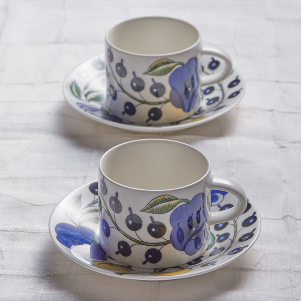 ARABIA / パラティッシ ティーカップ&ソーサー（カラー）ペアセットを