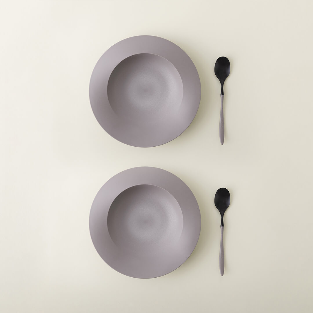 ARAS / 【カレーセット】深皿スクープ ピンクグレー×2 カレースプーン