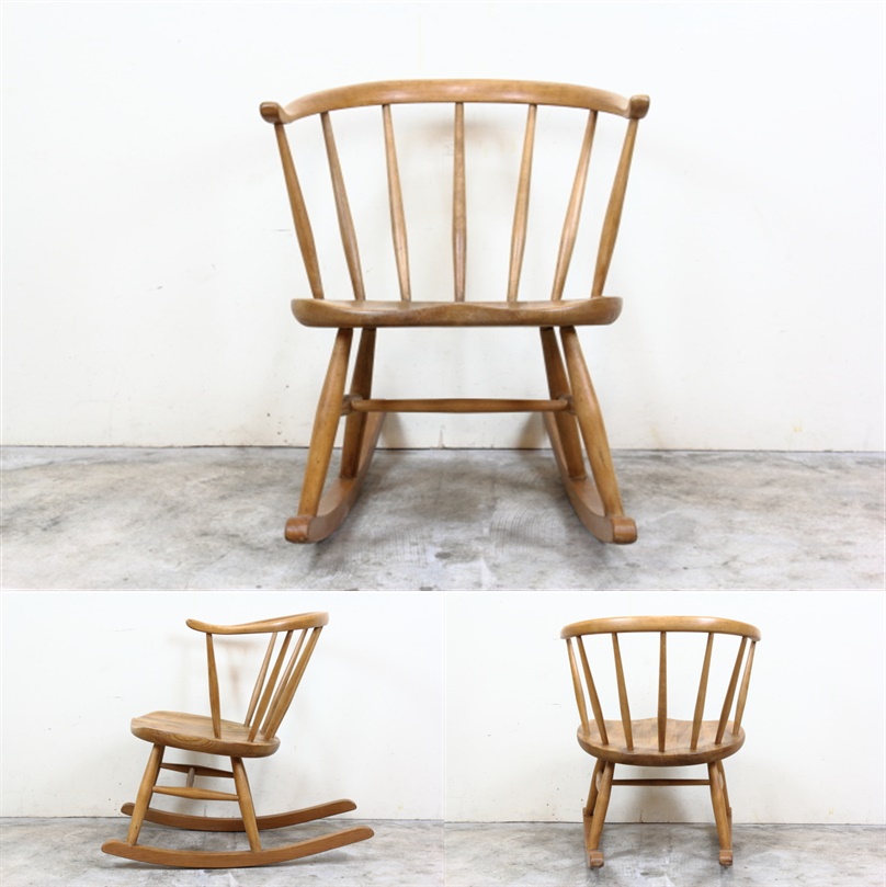 アーコール社 ercol レア カウホーン スモーカーズロッキングチェア す