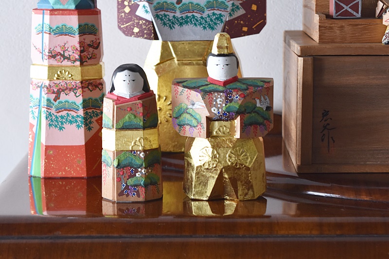 奈良一刀彫 雛人形 鎌田麦風 立雛 - 生活骨董と古布のアンティーク