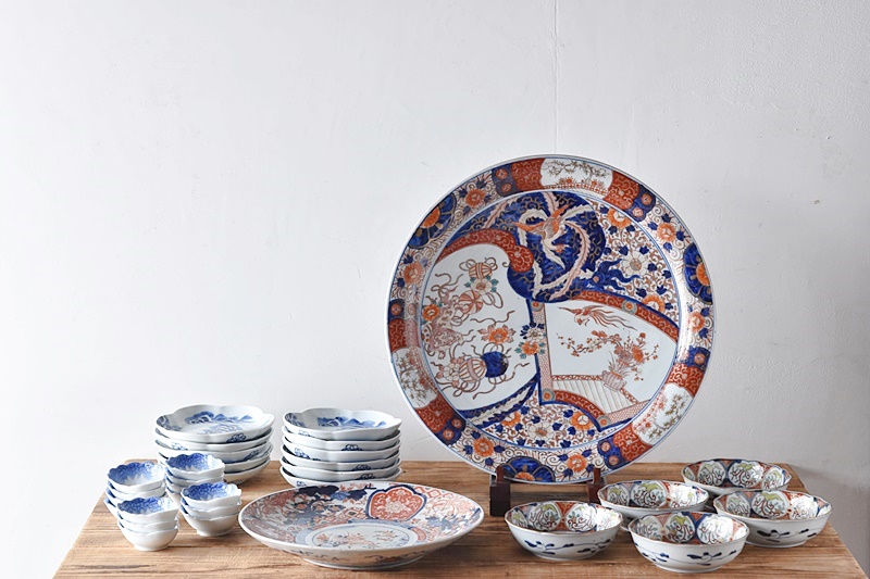 古伊万里 【広吉堂】伊万里 なます皿 皿 色絵 時代 唐草 美品 5枚