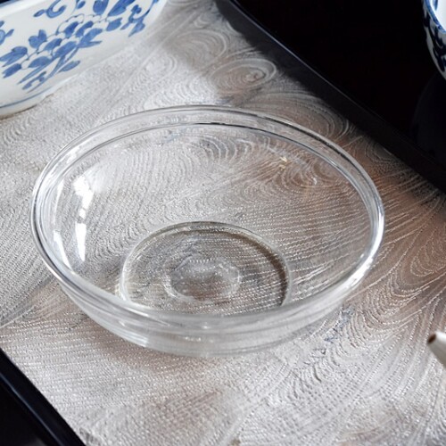 大正ガラス 和ガラス 吹きガラス ウランガラス 鉢 ボウル 小 - 生活