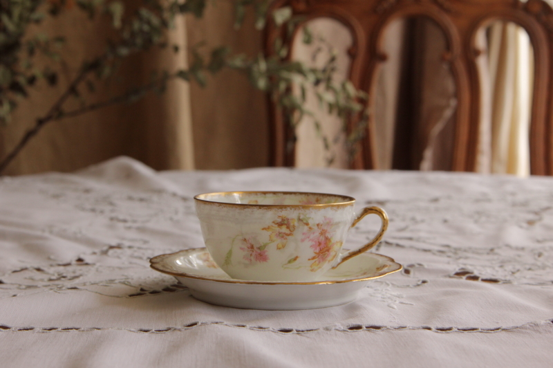 アンティークリモージュティーカップ 花 アビランド haviland limoges