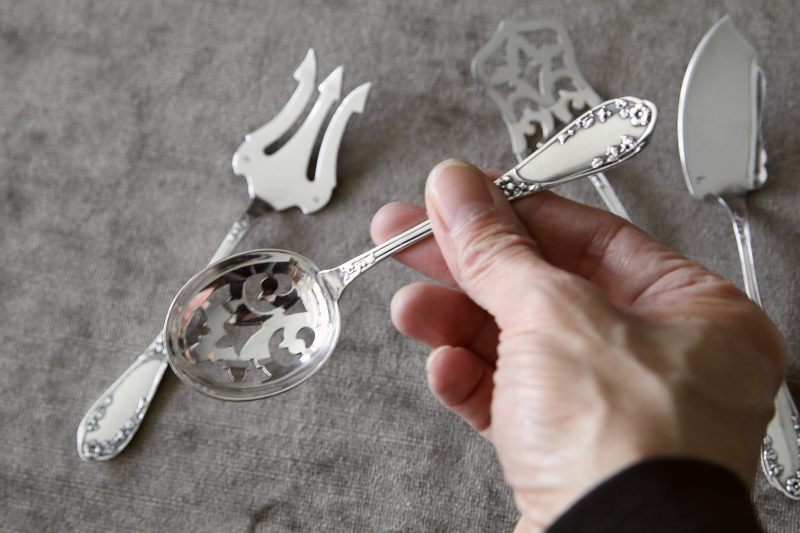 蔓花のオードブルサーバーセット フランス アンティークストリュフ