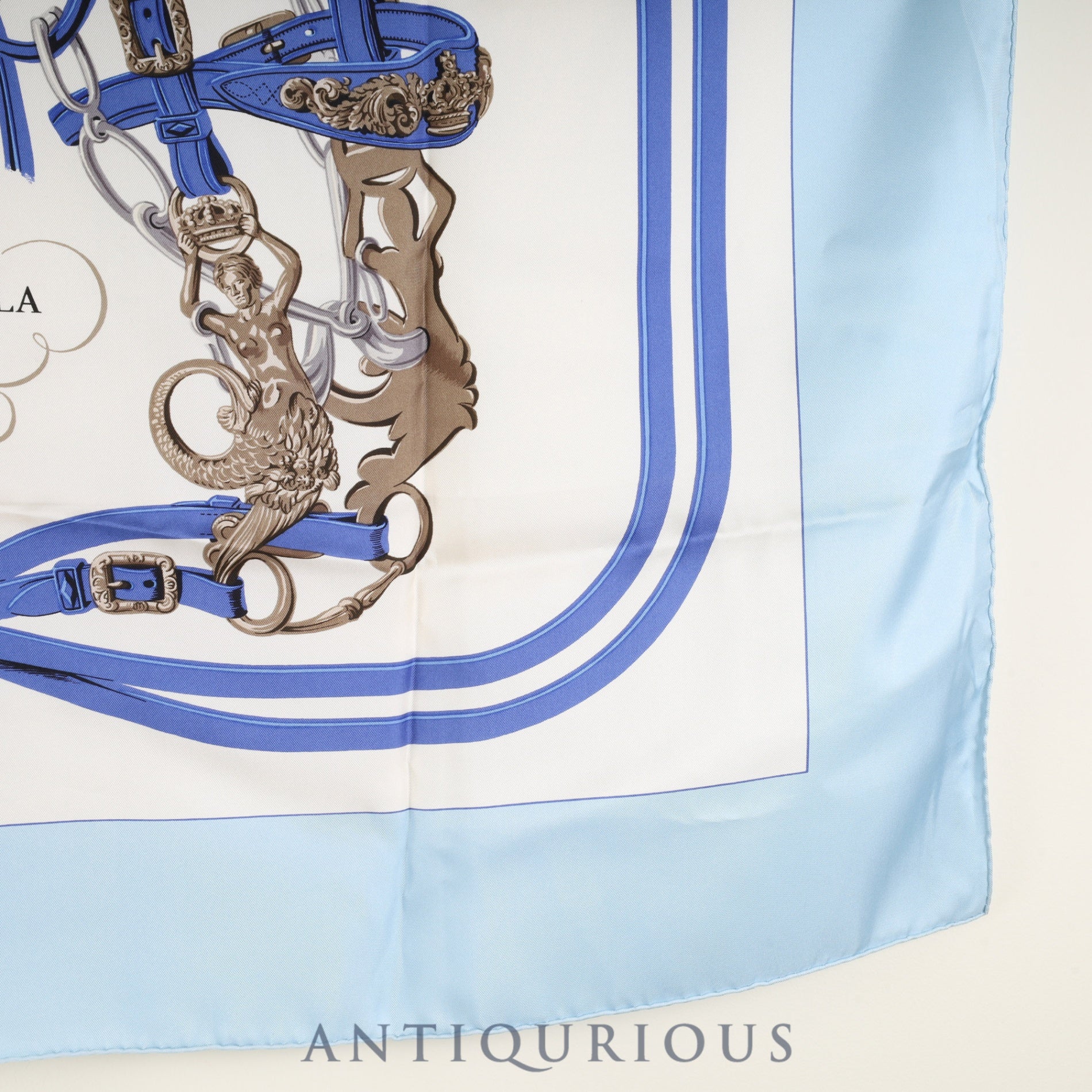 エルメス スカーフ カレ90 式典用馬蹄 ブルー SILK100% | 東京銀座の