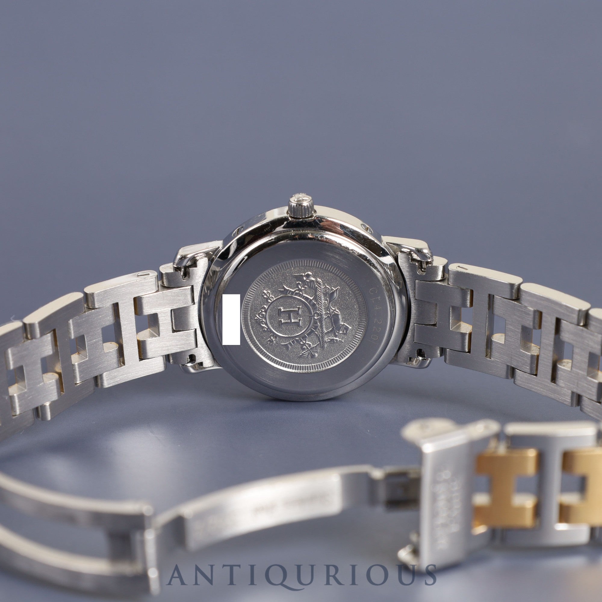 エルメス クリッパー CL4.220 クォーツ SS/GP アイボリー文字盤 24.0mm