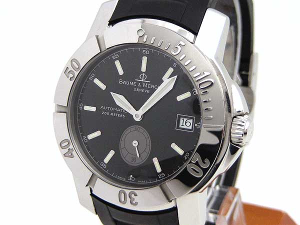 ボーム&メルシェ ケープランド ダイバー200M ブラックラバーベルト