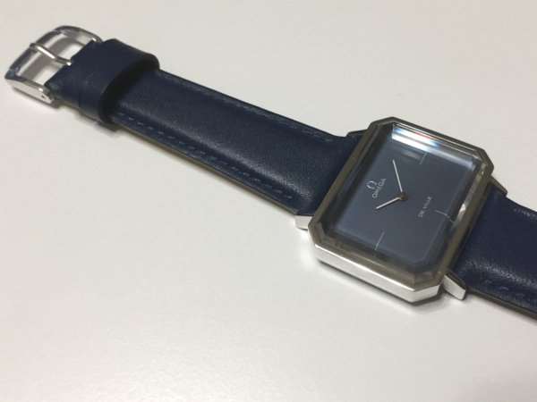 オメガ デビル メンズ エメラルドライン ネイビーダイヤル 20ミクロン