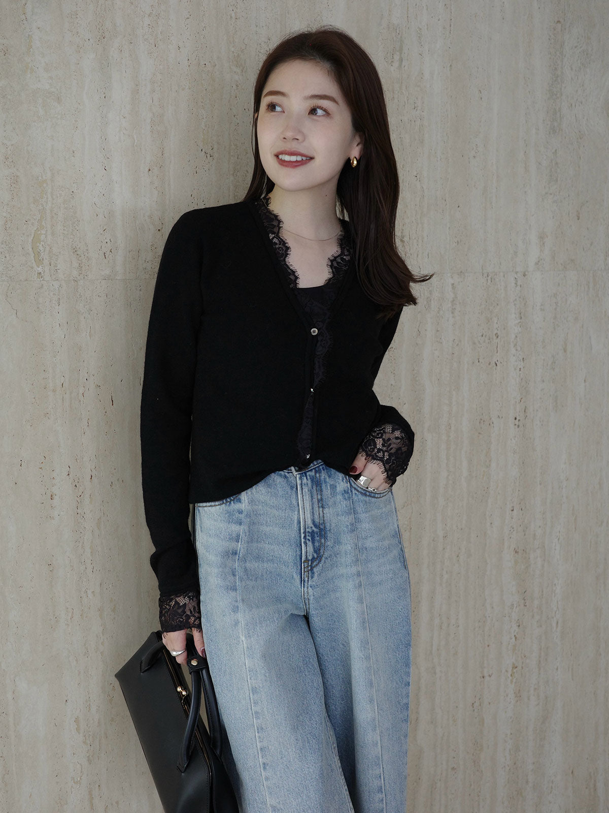 アイラッシュレーストリミングニット