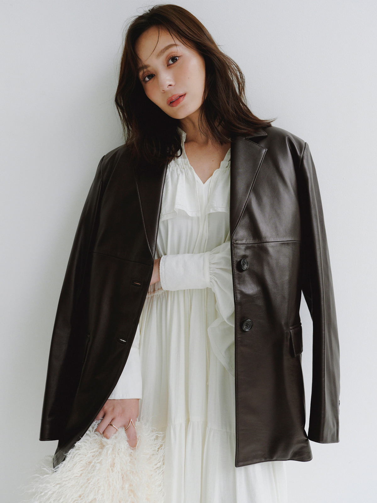 レザーテーラードジャケット