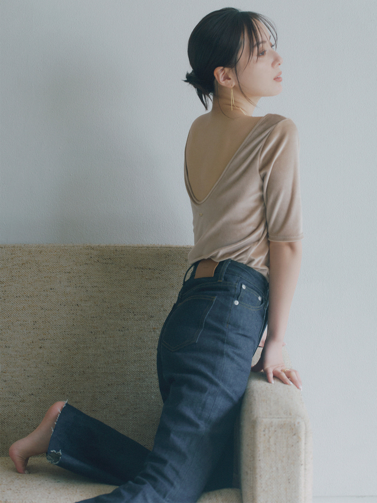 OUR WACOAL×anuans】カップインベロアトップス