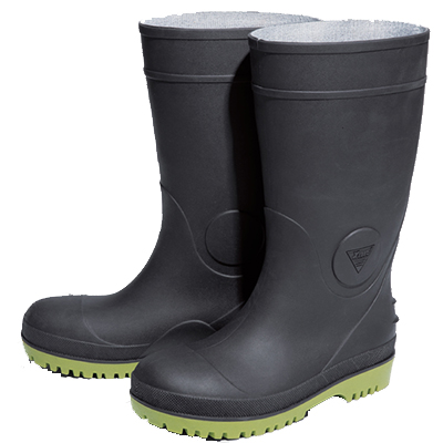 ジーベック 安全長靴 85720 ブラック×グリーン スチール先芯 - 安全靴