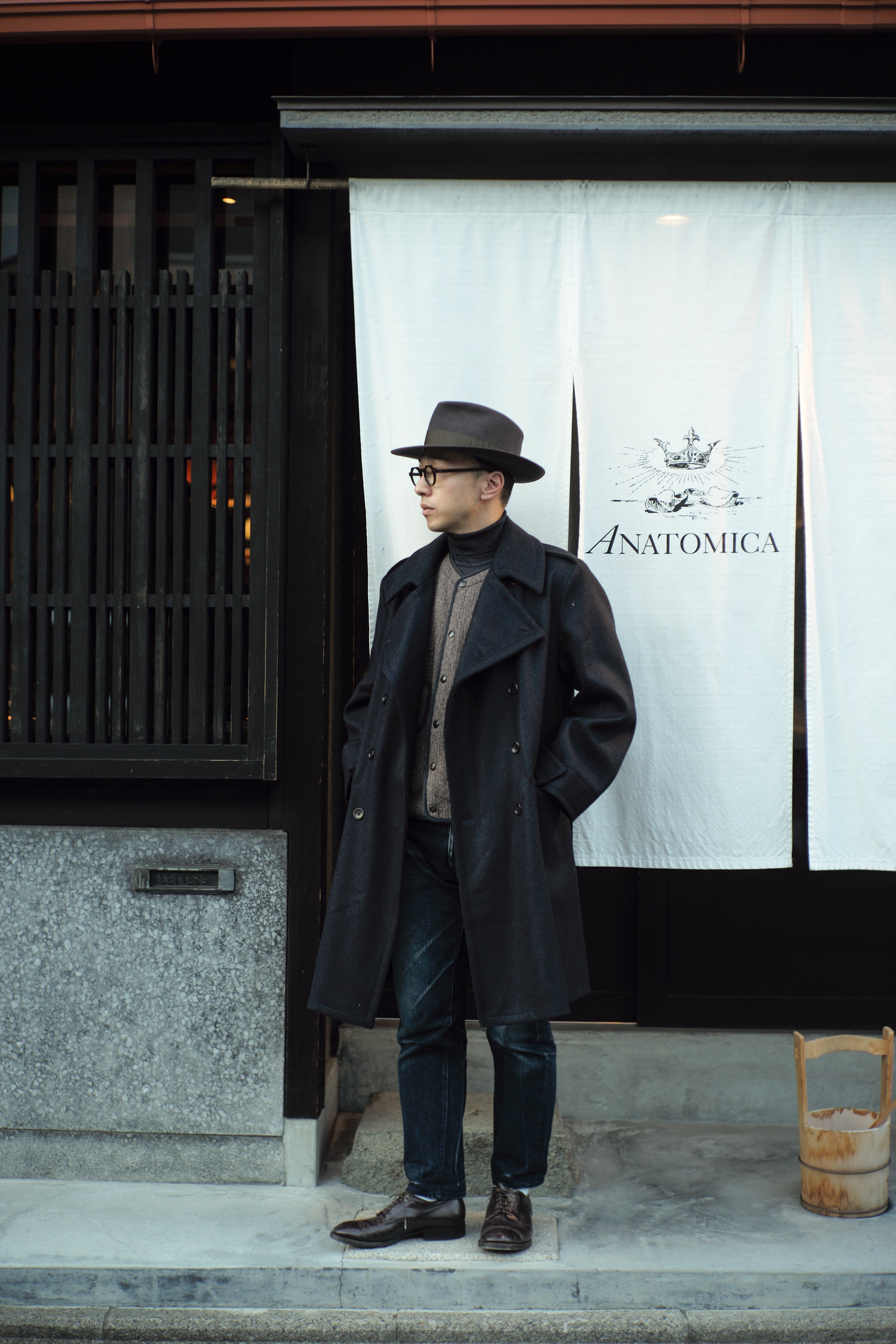 TANAKA】CD LONG COAT FRENCH WOOL NAVY STYLING – ANATOMICA KYOTO