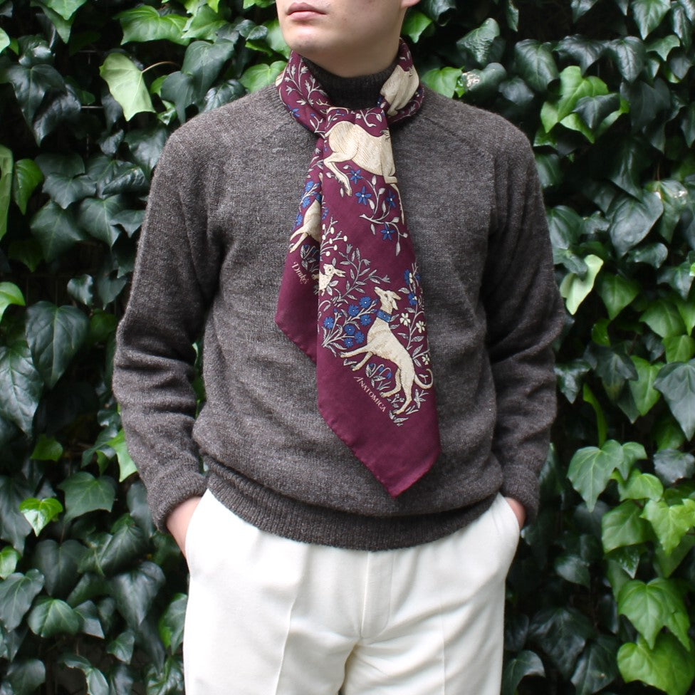 DRAKE'S SQUARE SCARF UNICORN BURGUNDY – ANATOMICA NAGOYA