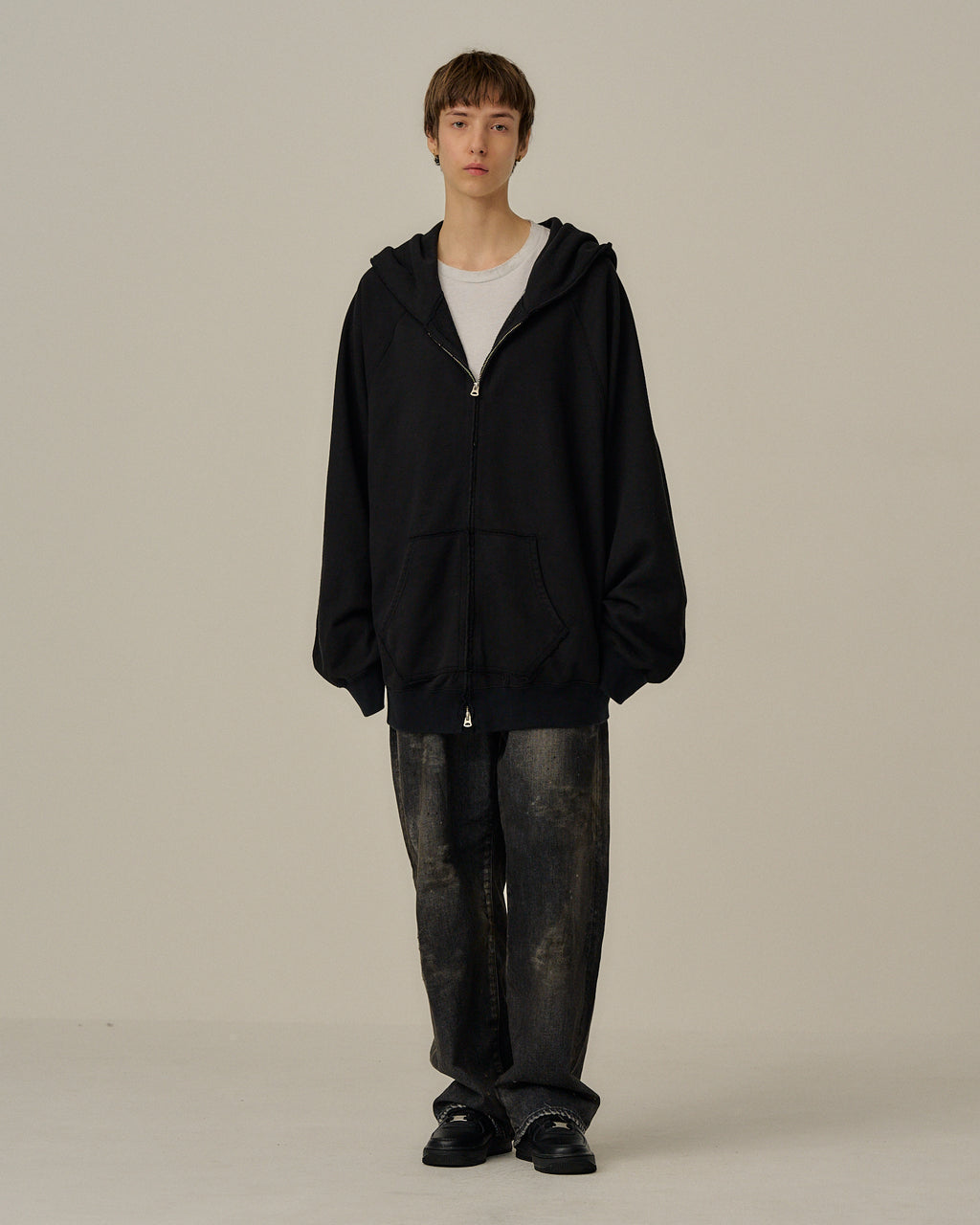 SWEAT HOODIE COAT(BLACK) – ANCELLM