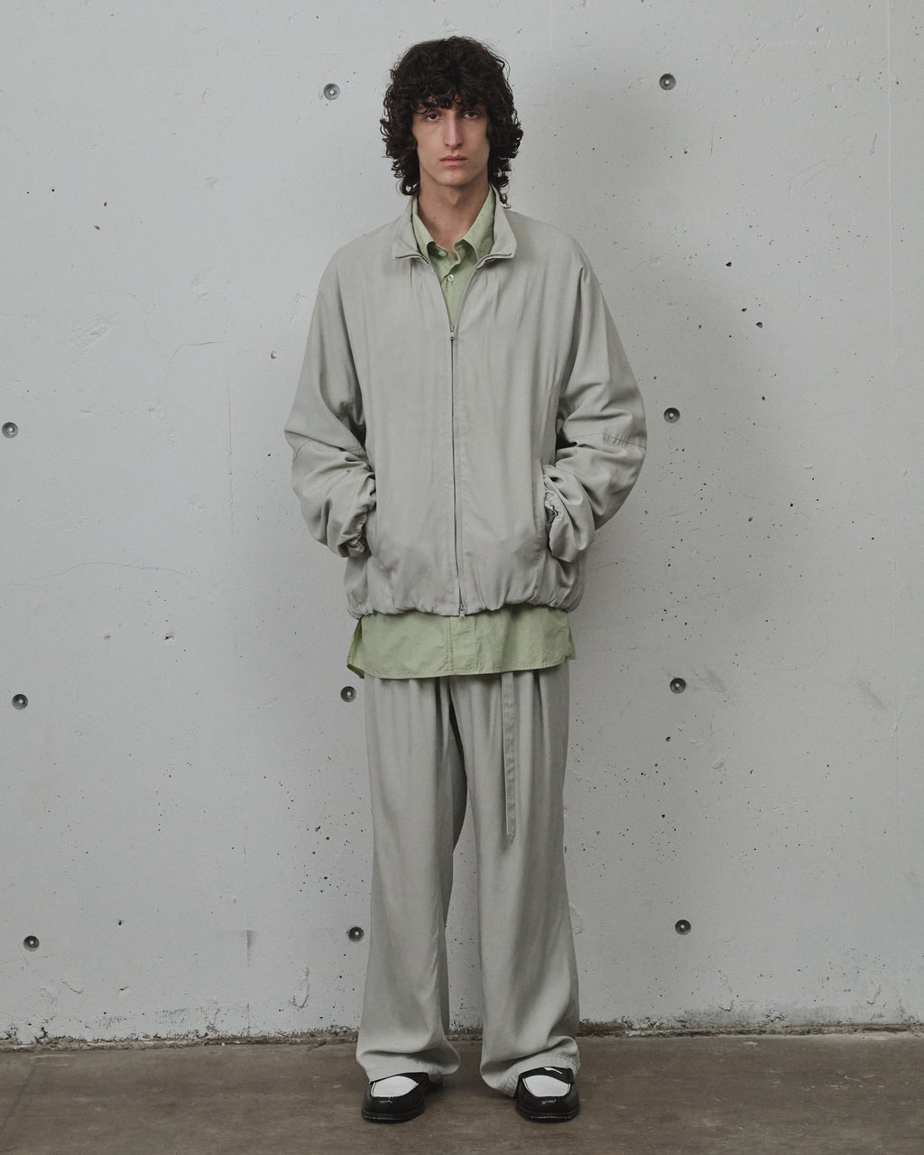 VISCOSE BELT-LESS TROUSERS(MINT) – ANCELLM