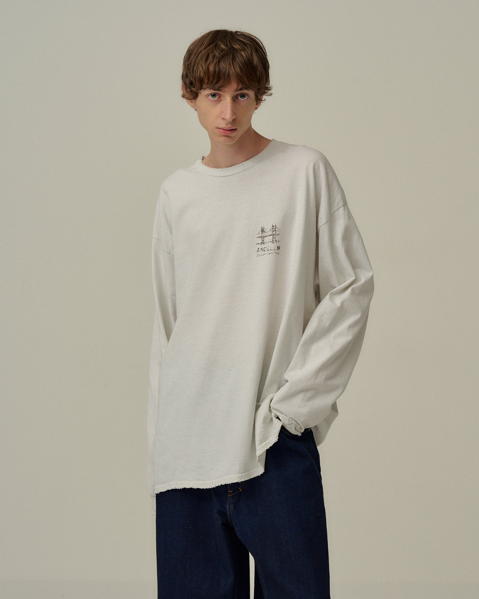 BRIDGE L/S T-SHIRT(WHITE) – ANCELLM
