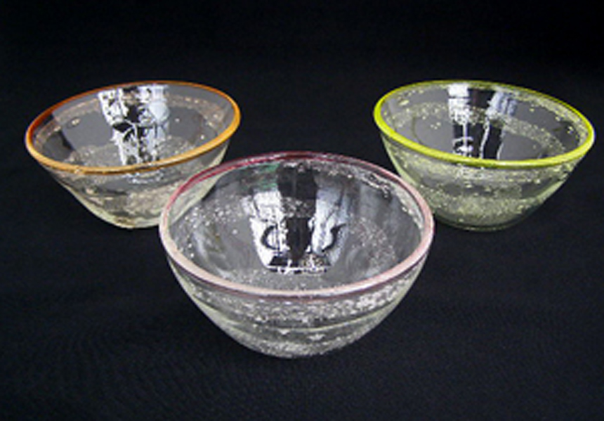 うずまき泡模様ボウル | 浅原硝子製造所