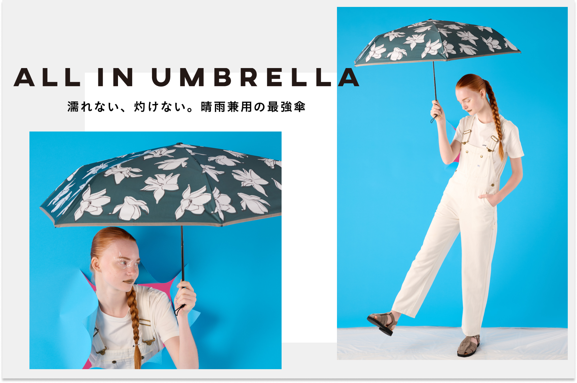 日傘 ウェーブブロック 《ALL IN UMBRELLA》 ユニセックス 晴雨兼用