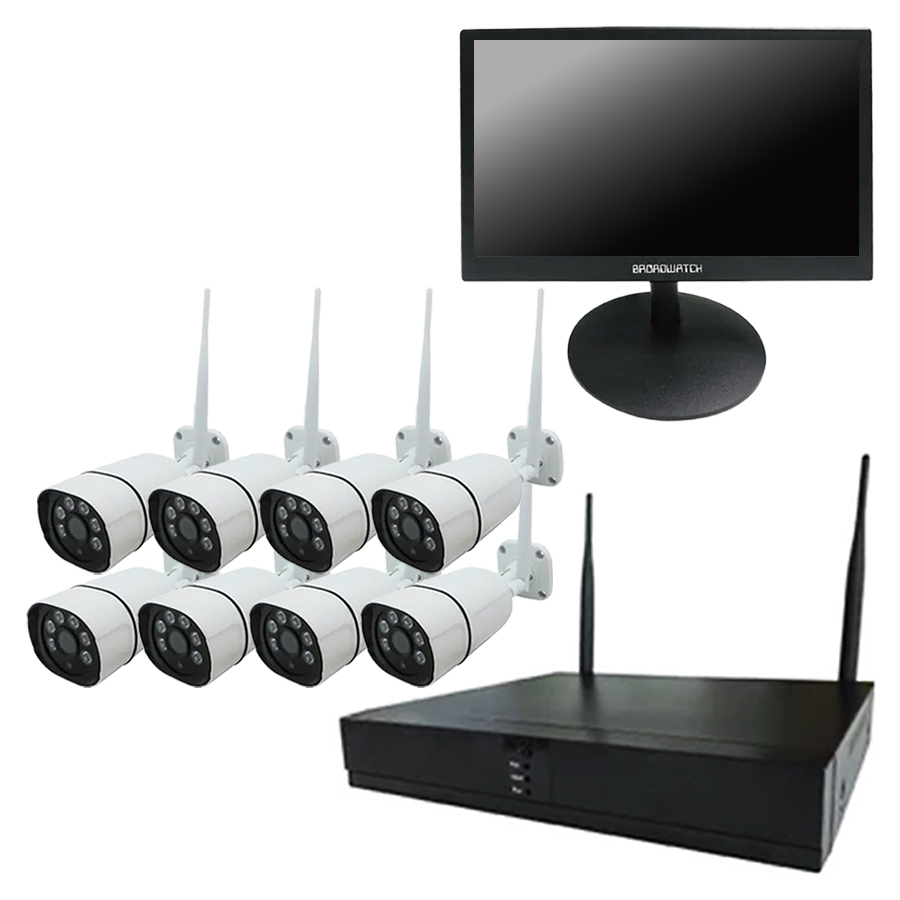 SEC-W-M8CH-16L | 300万画素ネットワークカメラ×8台・15.6インチLCD