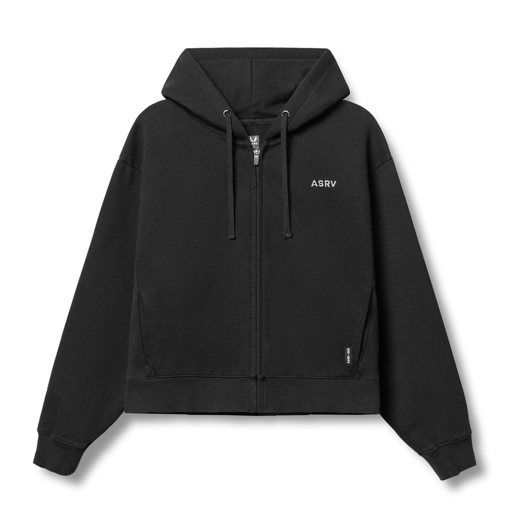 0843. Tech Essential™ Distressed Full Zip Hoodie - Black – ASRV