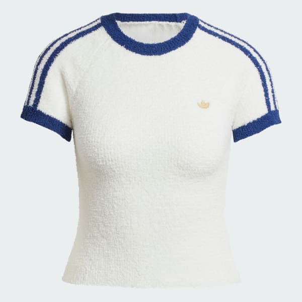 アディダス プレミアム フルファッションドニットTシャツ - ホワイト