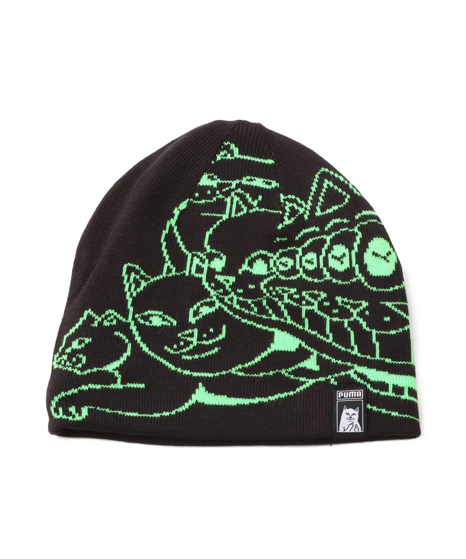 PUMA PUMA x RIPNDIP BEANIE PUMA BLACK-FLURO GREEN PES（プーマ