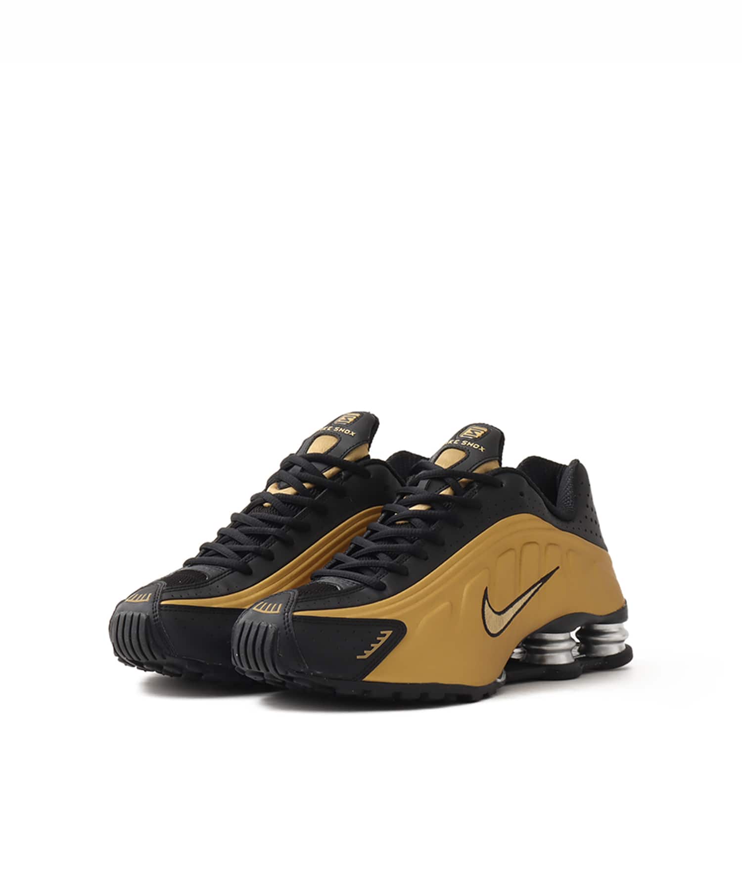 NIKE SHOX R4 BLACK/METALLIC GOLD-METALLIC SILVER （ナイキ