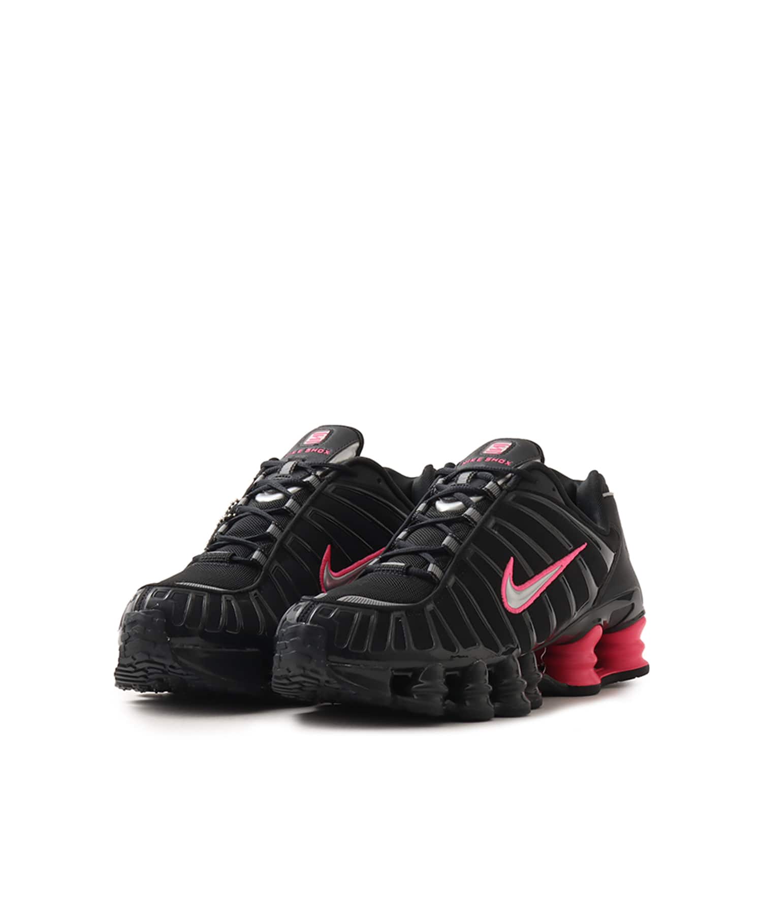 NIKE W SHOX TL OFF NOIR/METALLIC SILVER-HYPER PINK（ナイキ