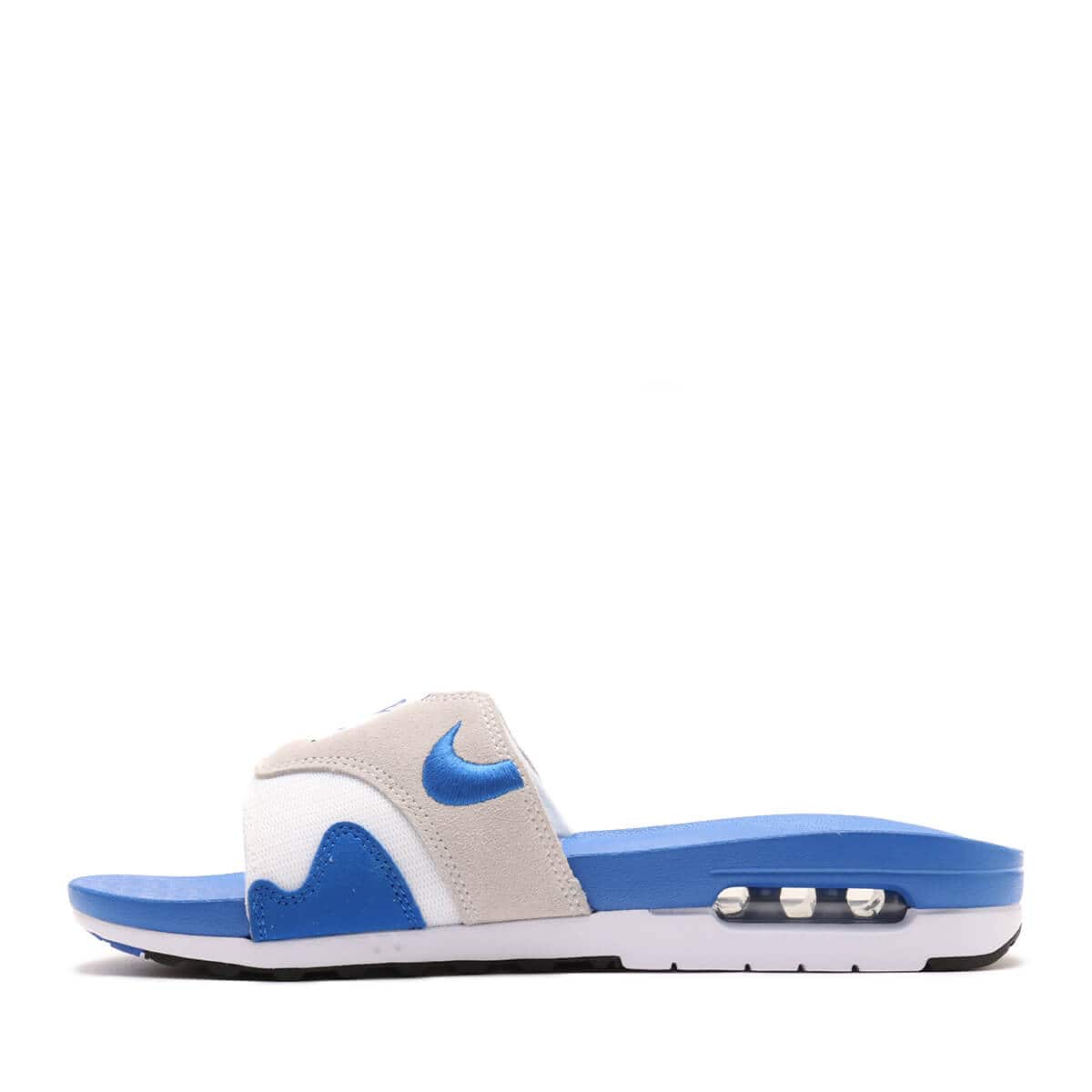 NIKE AIR MAX 1 SLIDE WHITE/ROYAL BLUE-BLACK-LT NEUTRAL GREY 24SU-I
