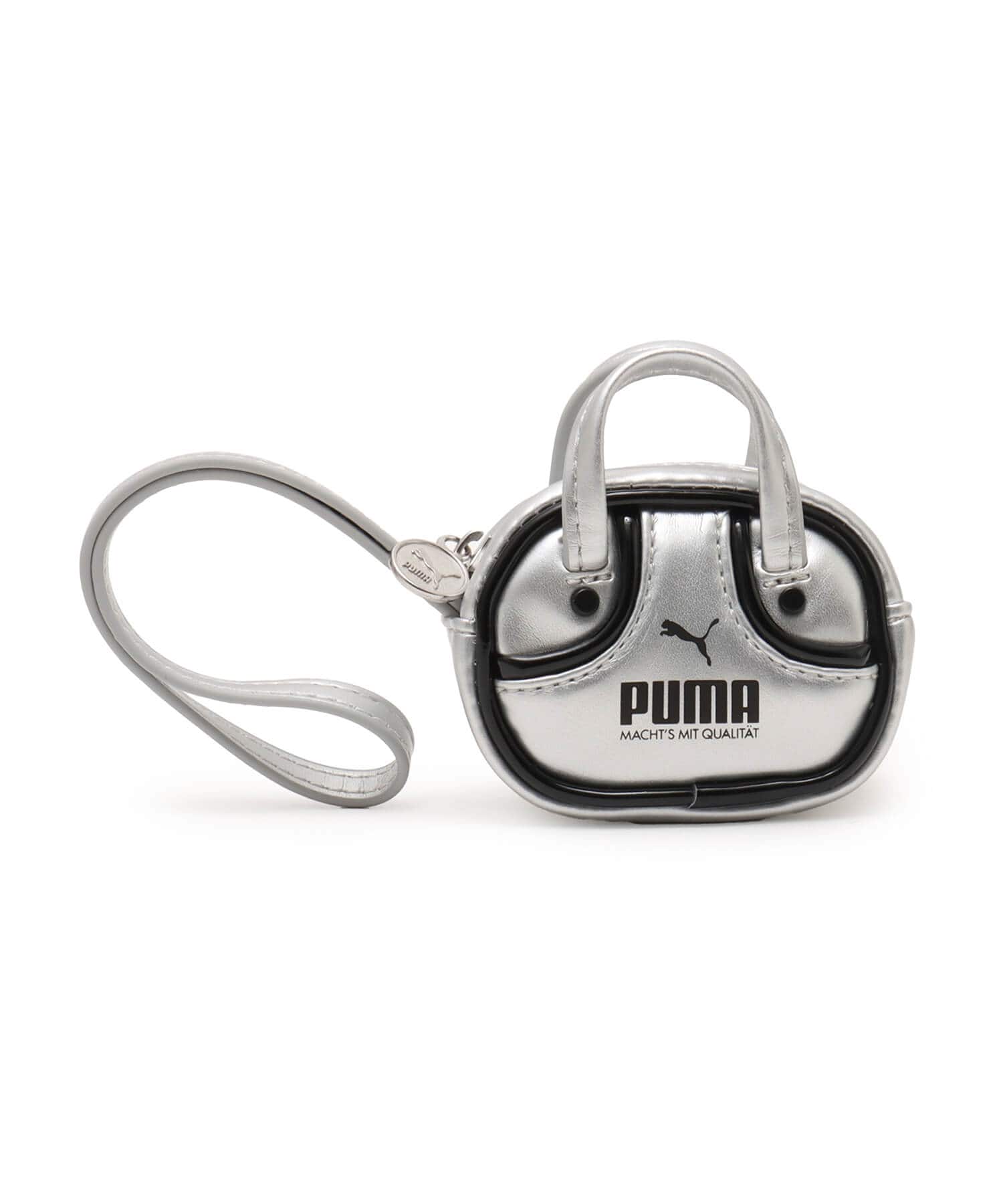 PUMA PUMA 1976 METALLIC GRIP BAG KEYCHAIN GLACIAL GRAY-PUMA BLACK