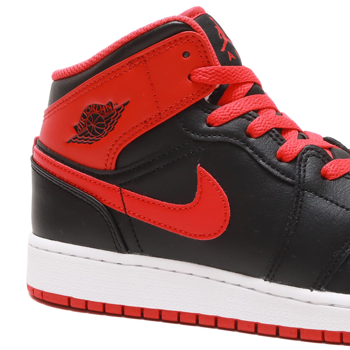 JORDAN BRAND AIR JORDAN 1 MID GS BLACK/FIRE RED-WHITE 23SU-I