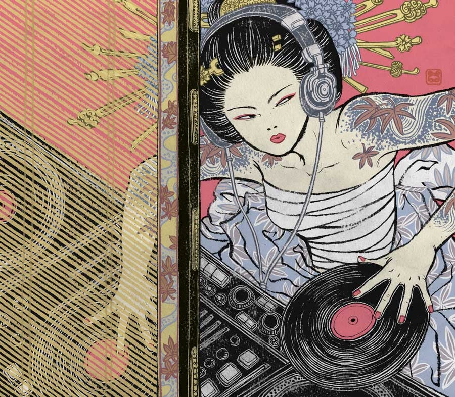 popular print 7: DJ Geisha (open edition, signed + sealed) | YUKO