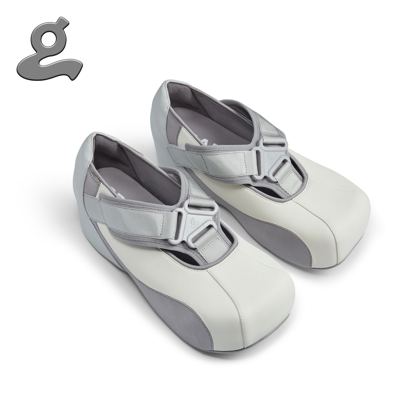 Grape 靴 WHITE PLATFORM SLIPPERS TELSTAR
