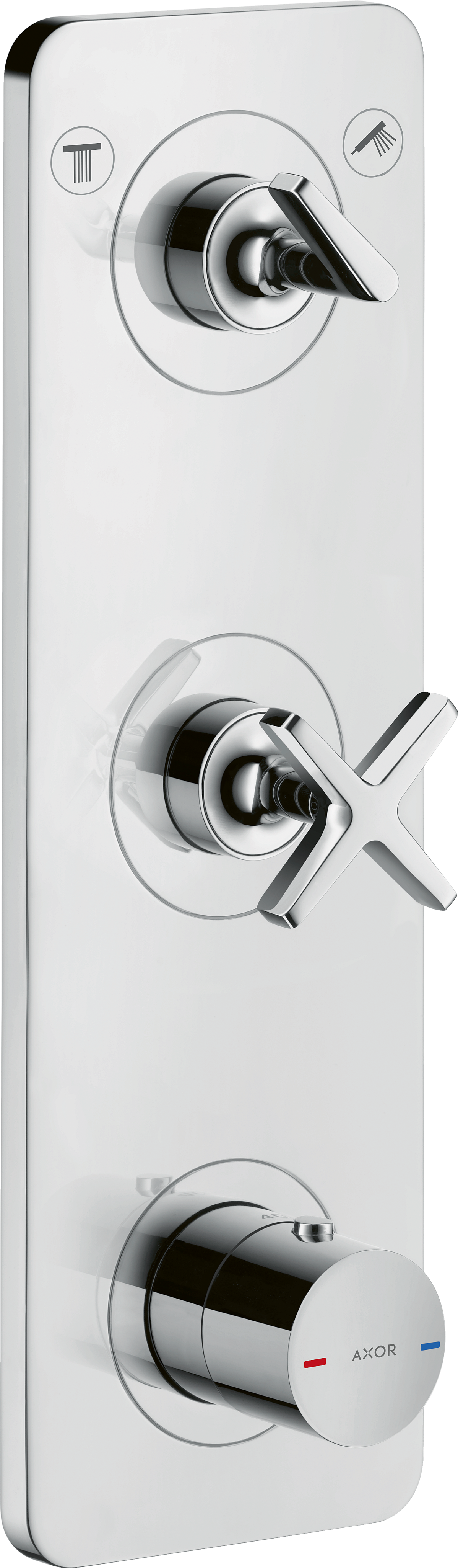 アクサー チッテリオE シャワー混合水栓: 2機能, クロム, 品番 36703000