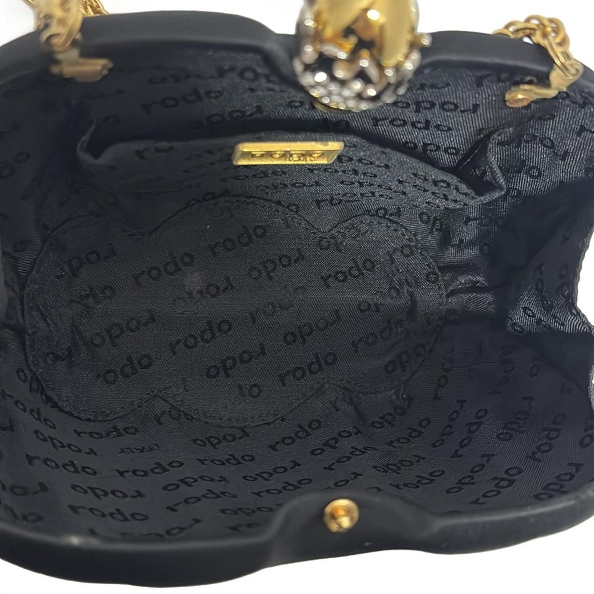 美品】RODO ロド/ラインストーン金具/チェーン ショルダーバッグ 美品