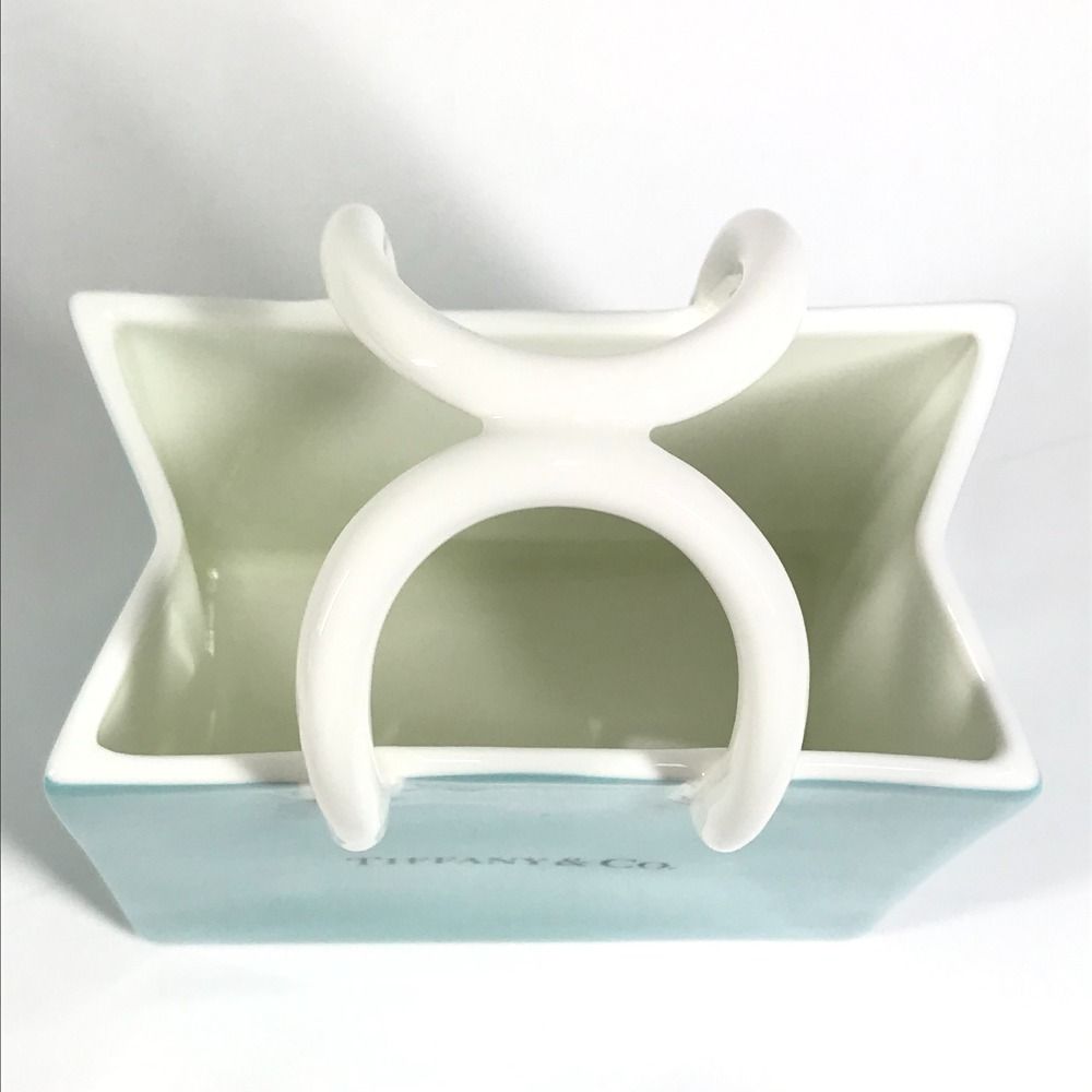 TIFFANY&Co. ティファニー 小物入れ ショッピングバッグ型 ロゴ 陶器