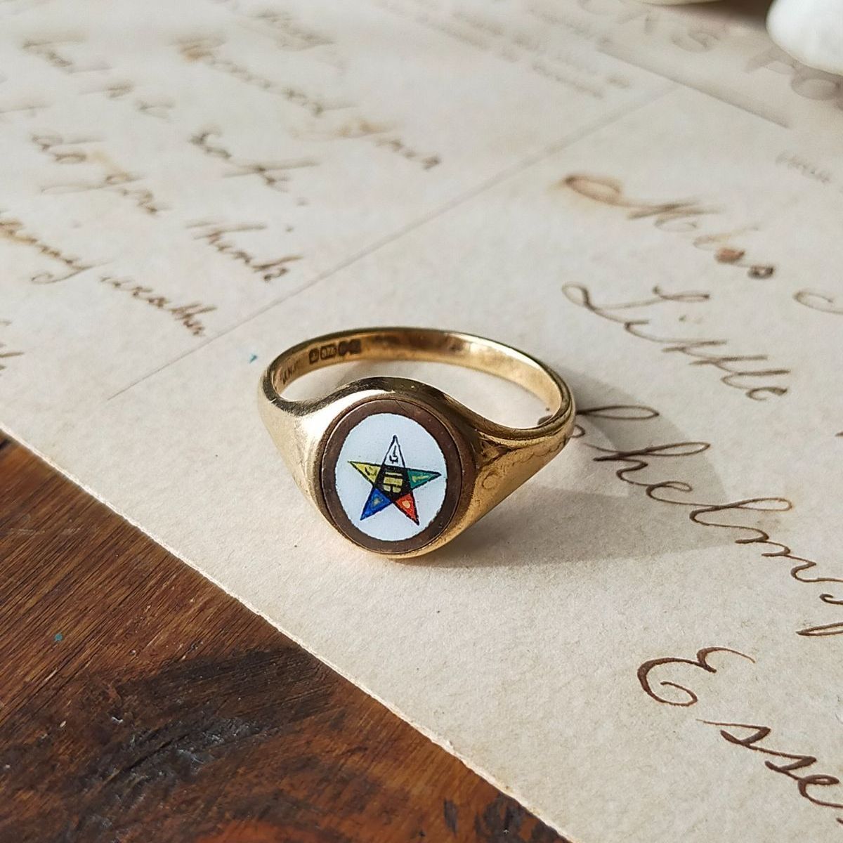 英国 1984年 ヴィンテージ 9kゴールド 