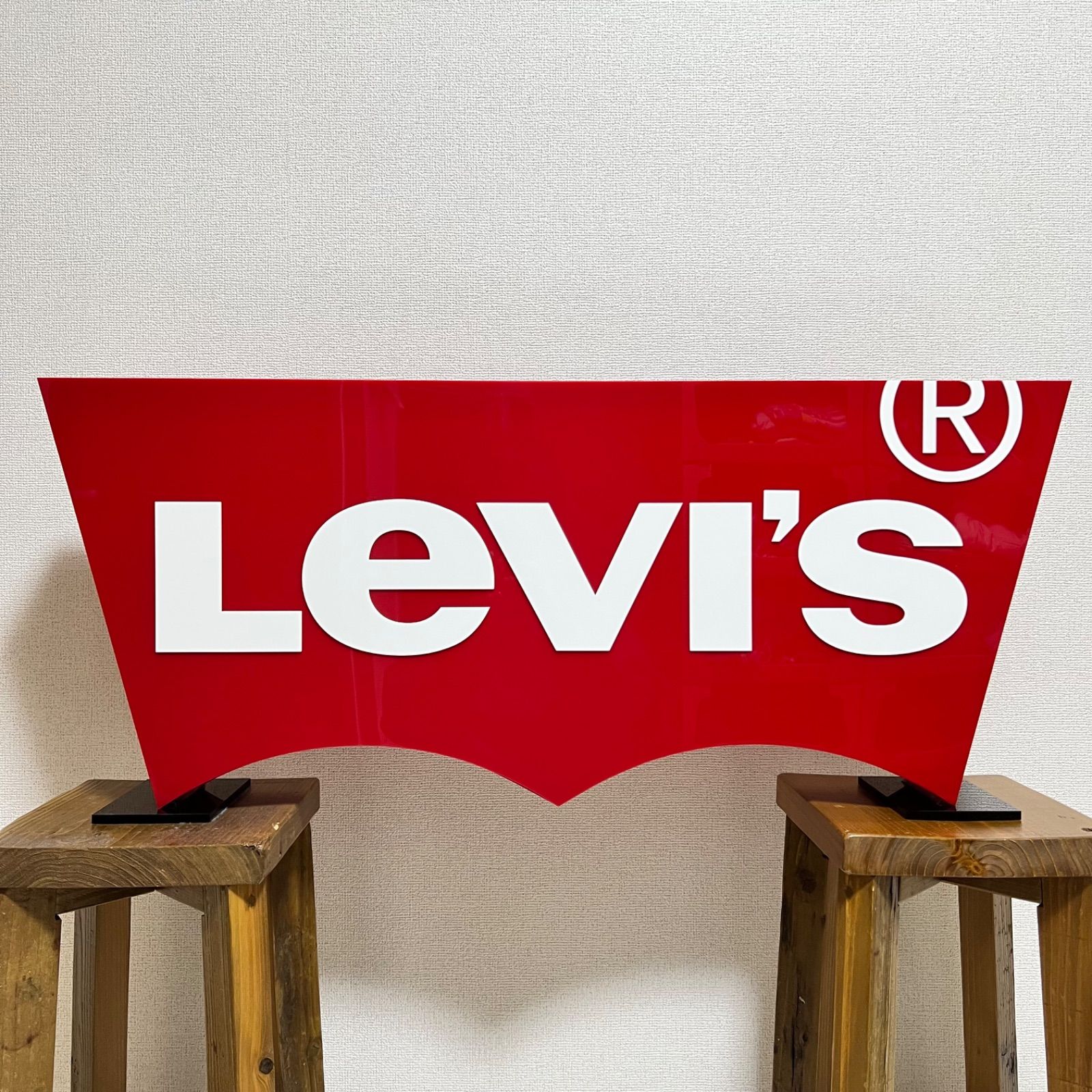 80s〜90s Levi's 立体ロゴサイン看板 レッド×ホワイト Levi's