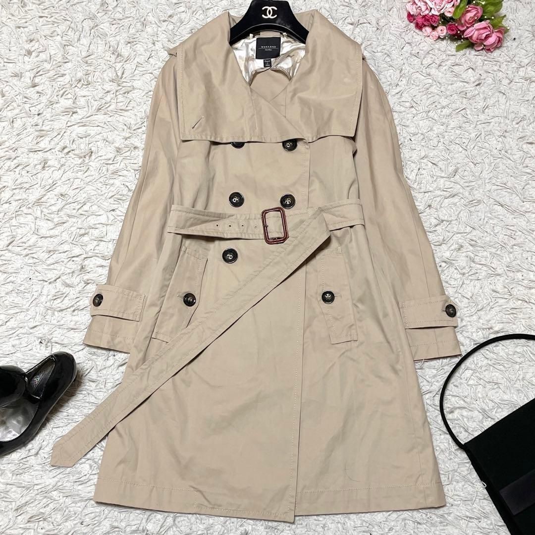 極美品○MaxMara WEEKEND マックスマーラ トレンチコート 女優襟